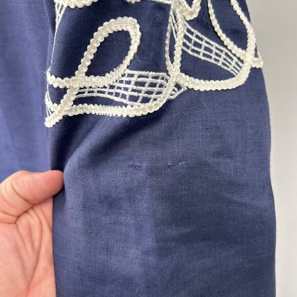 VINTAGE BELLDINI NAVY BLUE WHITE OVERSIZED NAUTICAL BLAZER JACKET - 14 - Picture 11 of 11